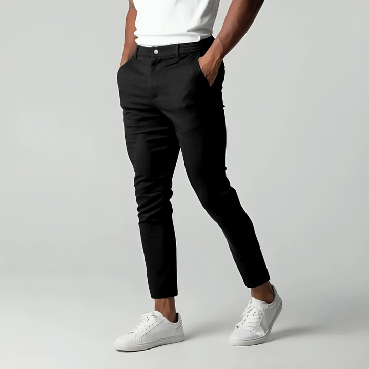 Levoire | Pantalon Extensible Avec Ceinture Confort Noir