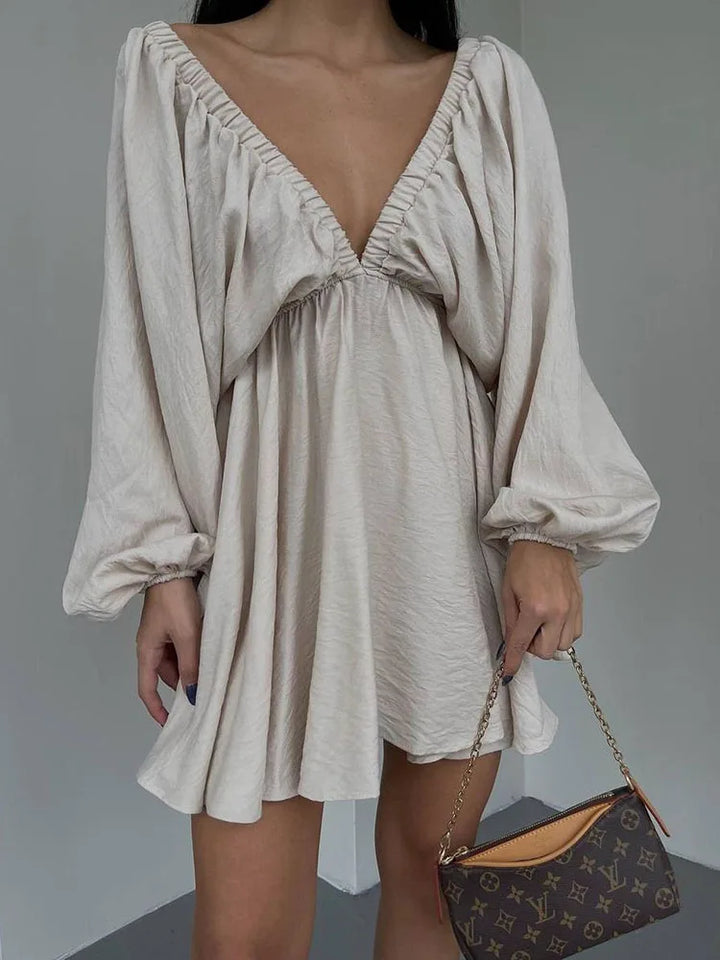 Levoire | Été Robe À Manches Longues Beige