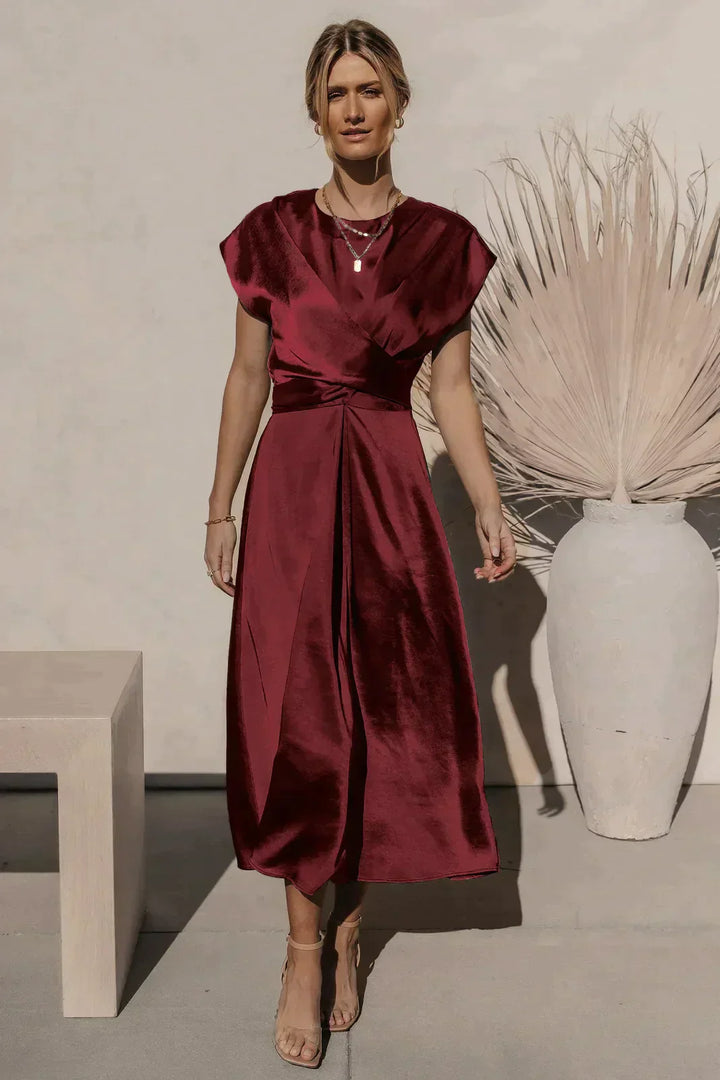 Levoire | Robe De Soirée Exclusive En Satin De Soie Bourgogne