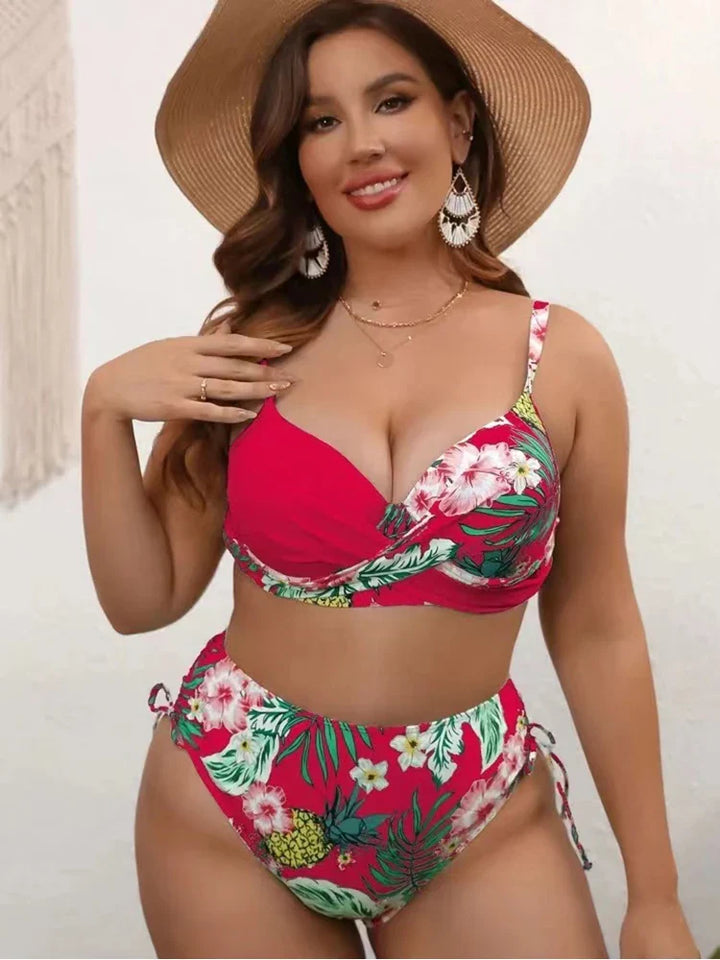 Levoire | Maillots De Bain Grande Taille Fleuris Rouge