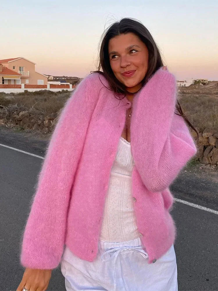 Levoire | Douce Veste En Tricot Rosa