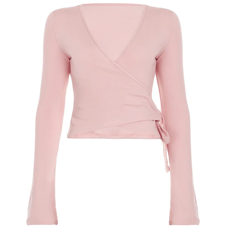 Levoire | Top À Nouer Avec Manches Longues Rosa