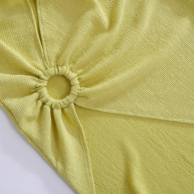 Levoire | Jaune Haut Bodycon Midi-Robe