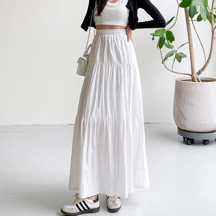 Levoire | Jupe Maxi À Design À Étages Blanc