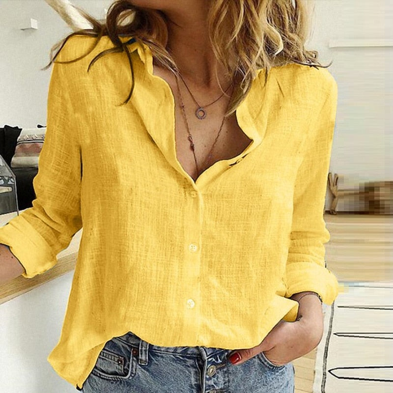 Levoire | Blouse Satinée Élégante Et Stylée Pour Femmes Jaune S