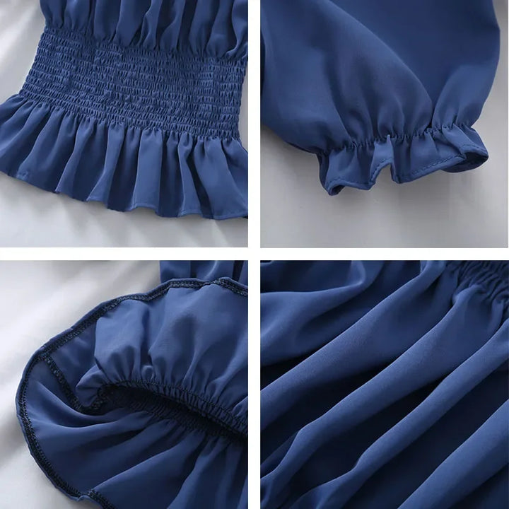 Levoire | Haut En Chiffon Court À Manches Bouffantes