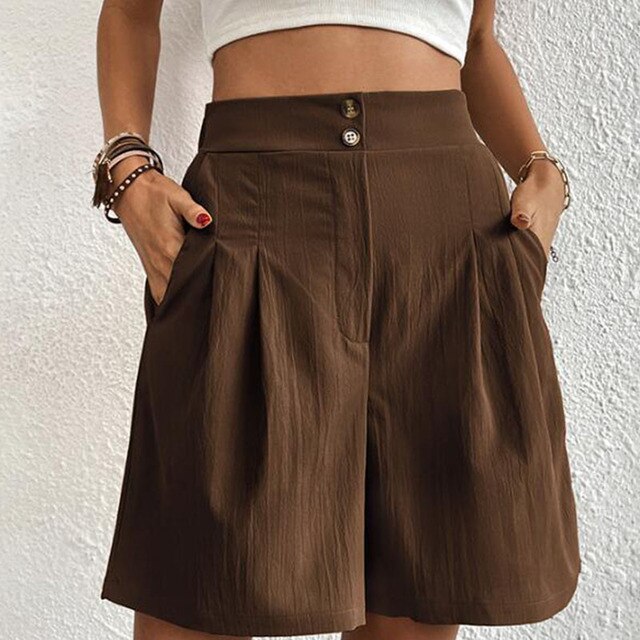 Levoire | Shorts Taille Haute Pour Femmes Sofia Café brun
