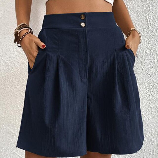 Levoire | Shorts Taille Haute Pour Femmes Sofia bleu foncé