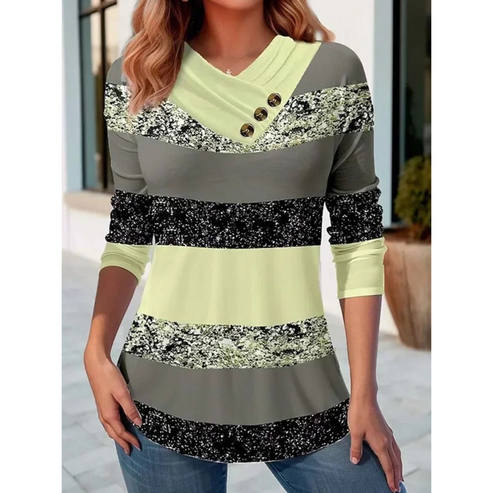 Levoire | Doublé Brillant Avec Bouton Chemise Femme À Manches Longues Vert