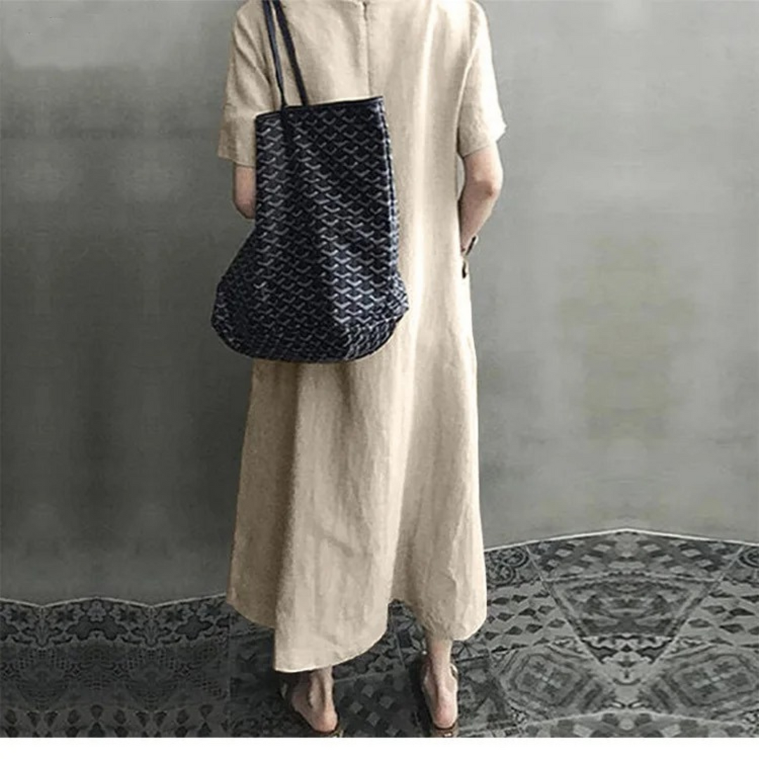 Levoire | Robe En Lin Confortable Avec Décolleté En V