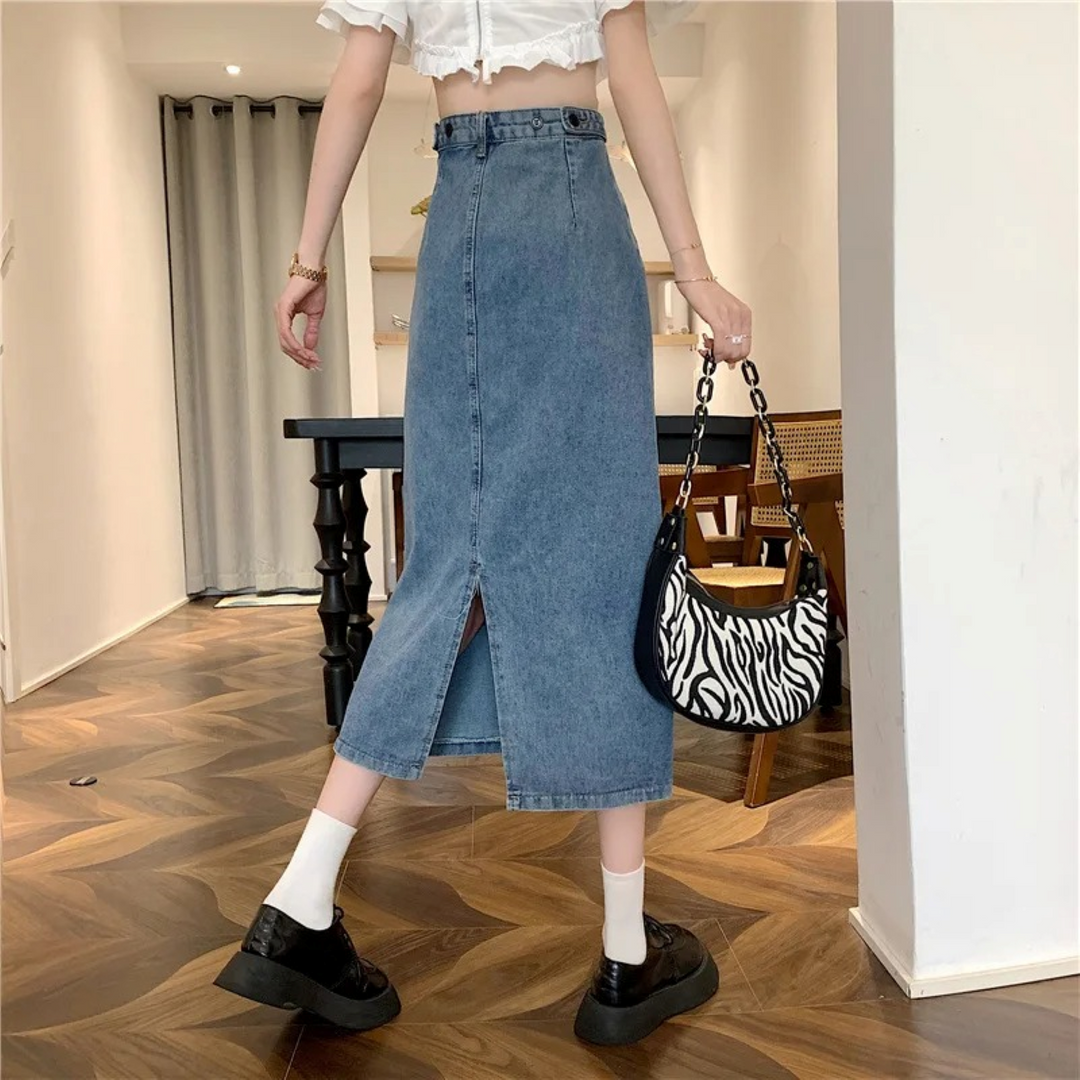 Levoire | Taille Loose Bas Jupe En Jean Longue