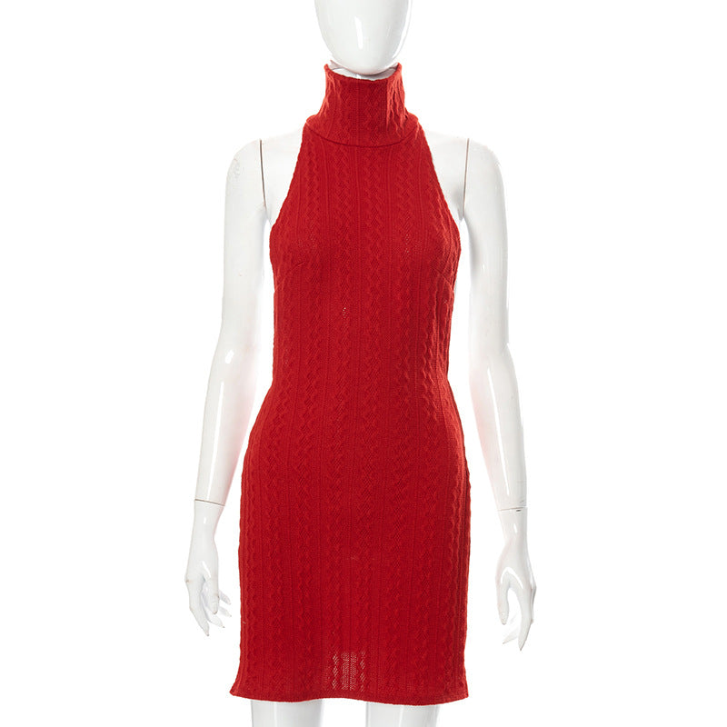 Levoire | Robe Mini Col Montant Halter Sans Manches Diamètre
