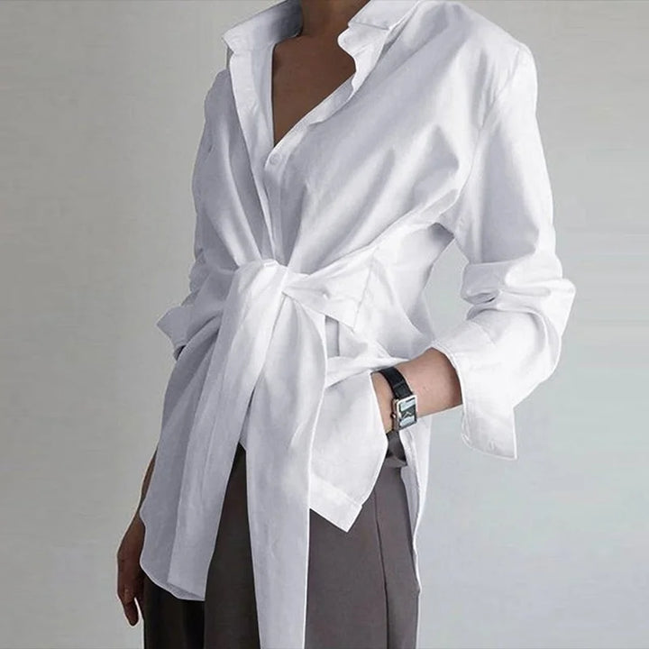 Levoire | Long Shirt With Wide Sleeves And Closure Blanc