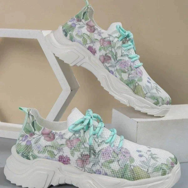 Levoire | Sur Sneakers Fleurs Randonnée Mesh Sneakers Chaussures Femmes Lilas