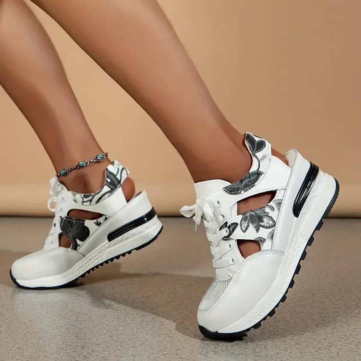 Levoire | Chaussures À Lacets À Talons Compensés Découpés Chaussures D'Été