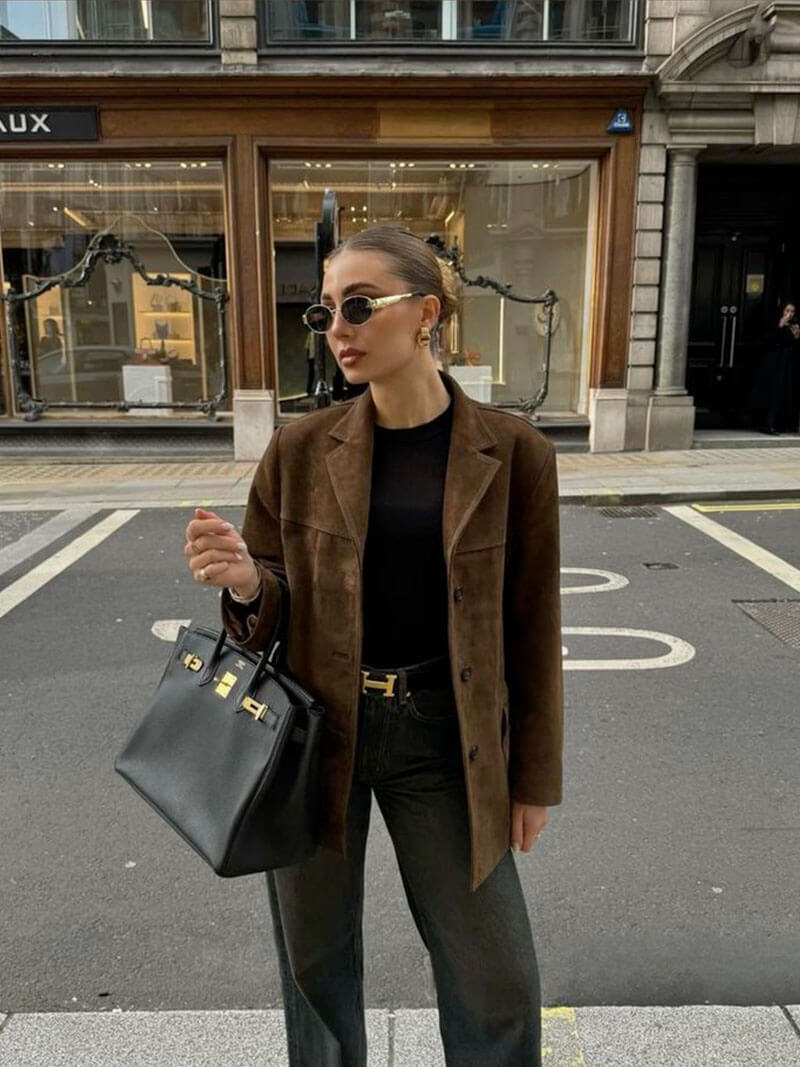 Levoire | Veste en cuir à surface douce
