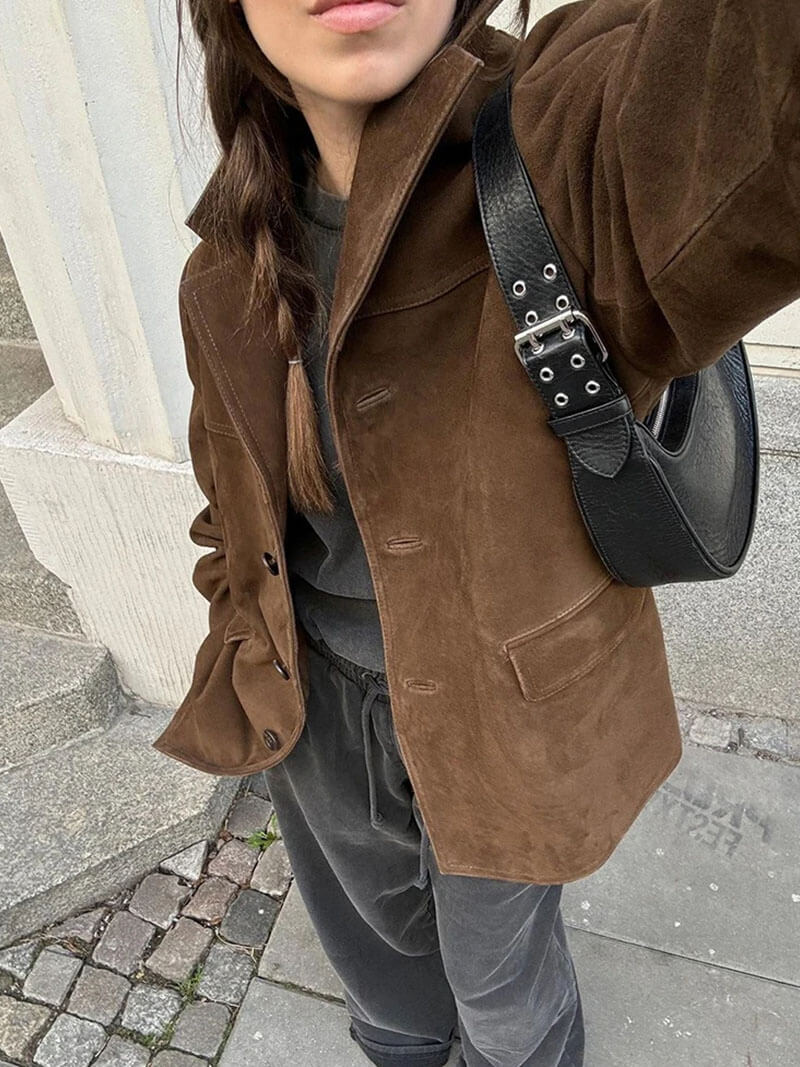 Levoire | Veste en cuir à surface douce