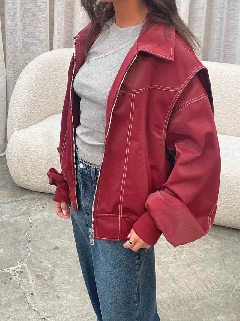 Levoire | Veste Bomber Stylée Au Design Moderne Rot