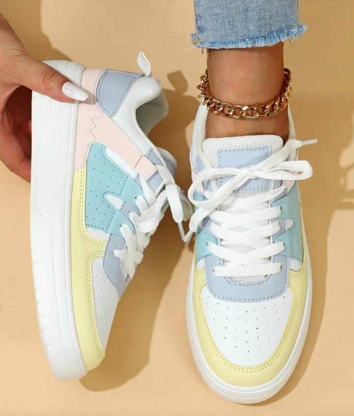 Levoire | Chaussures À Lacets Colorées Pour Femmes Arc-en-ciel bleu
