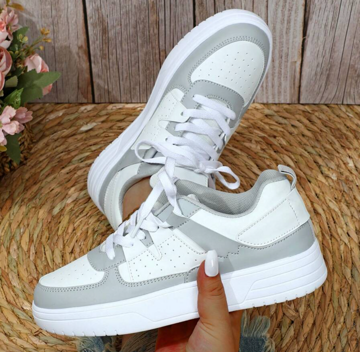 Levoire | Baskets Colorblock Pastel Avec Semelle Épaisse Pour Femmes Gris