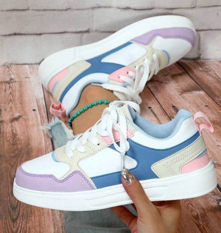 Levoire | Chaussures À Lacets Colorées Pour Femmes Arc-en-ciel-Lilas