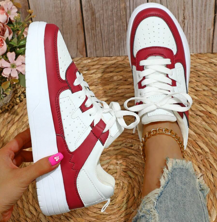 Levoire | Baskets Colorblock Pastel Avec Semelle Épaisse Pour Femmes Rot