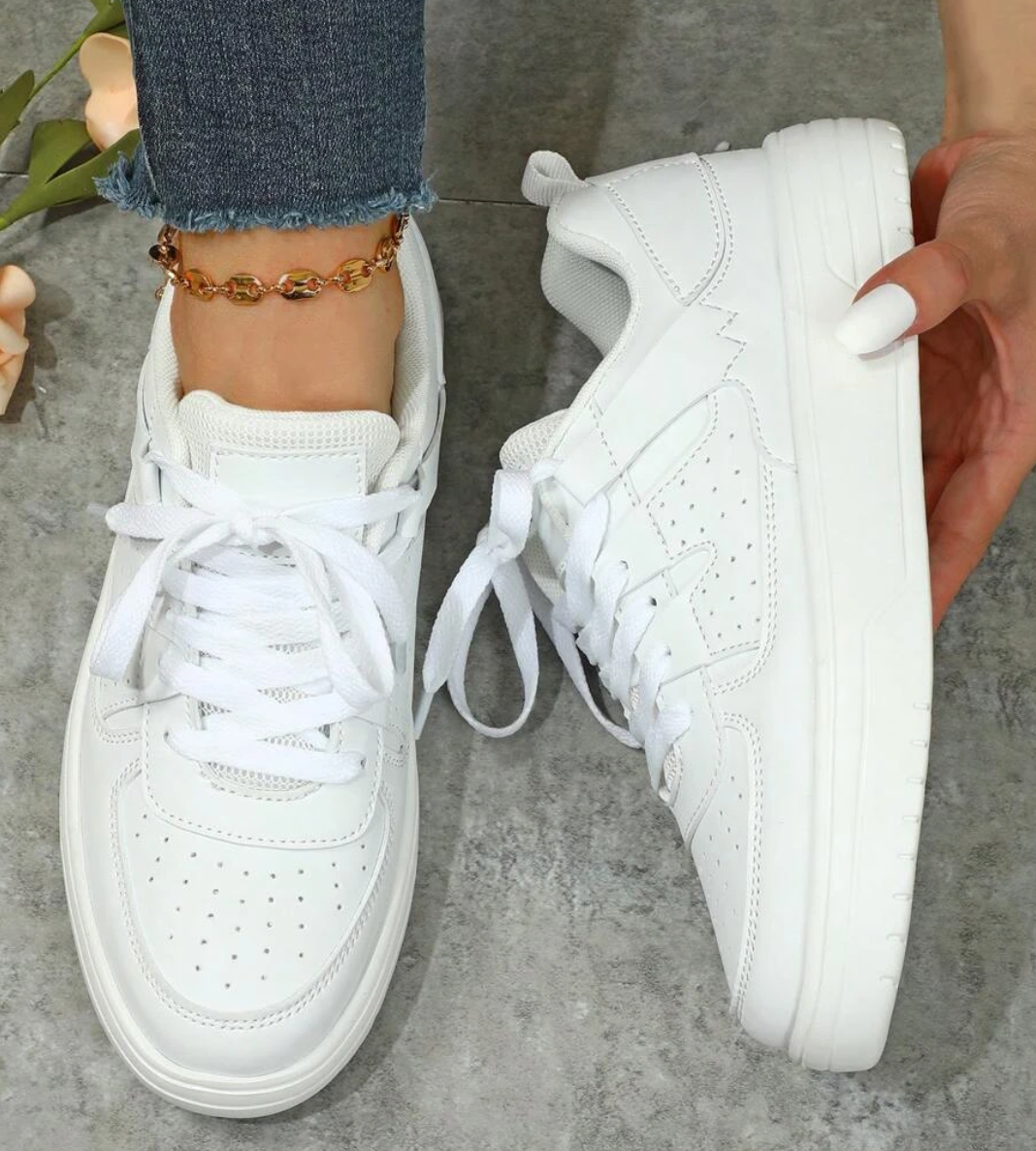 Levoire | Baskets Colorblock Pastel Avec Semelle Épaisse Pour Femmes Blanc