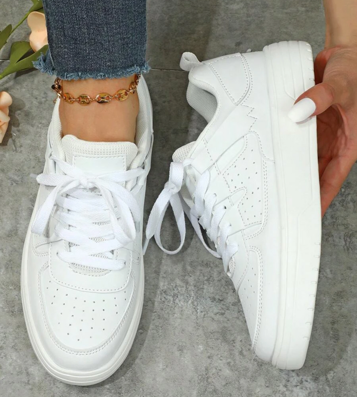 Levoire | Baskets Colorblock Pastel Avec Semelle Épaisse Pour Femmes Blanc