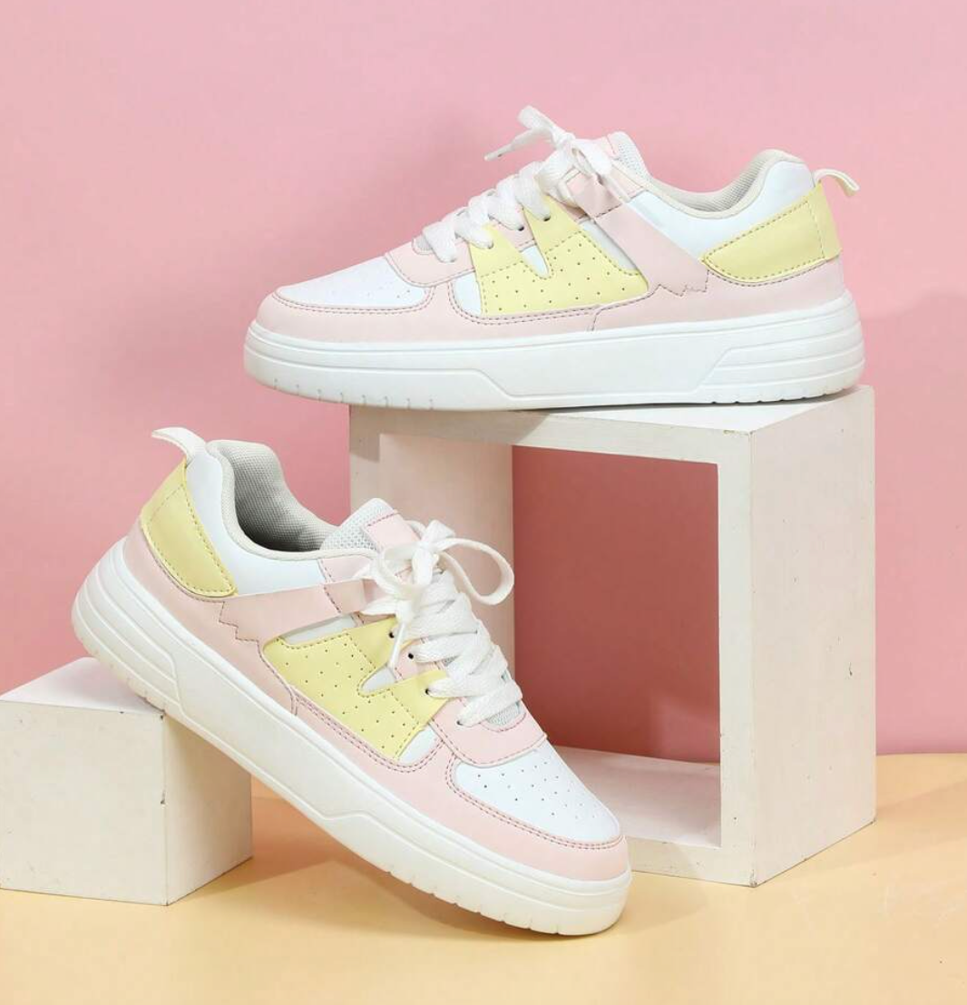 Levoire | Baskets Colorblock Pastel Avec Semelle Épaisse Pour Femmes Arc-en-ciel 2