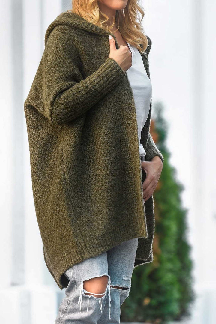 Levoire | Cardigan Confortable Avec Capuche Ouverte Pour Femmes Avec Style Olive vert