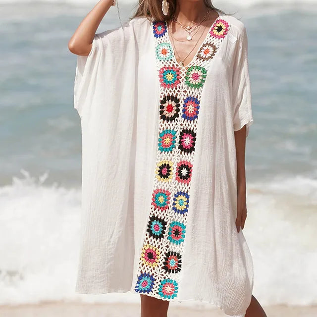 Levoire | Couverture de plage crochetée Blanc Een maat