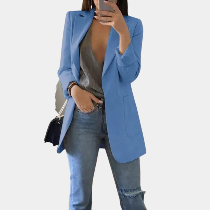 Levoire | Blazer Slim Fit Long Pour Femmes Bleu
