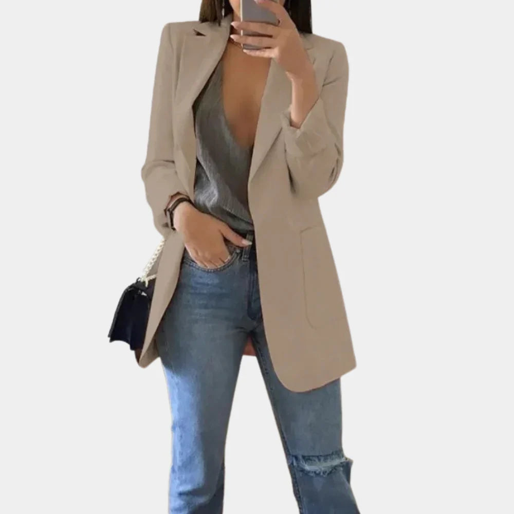 Levoire | Blazer Slim Fit Long Pour Femmes Khaki