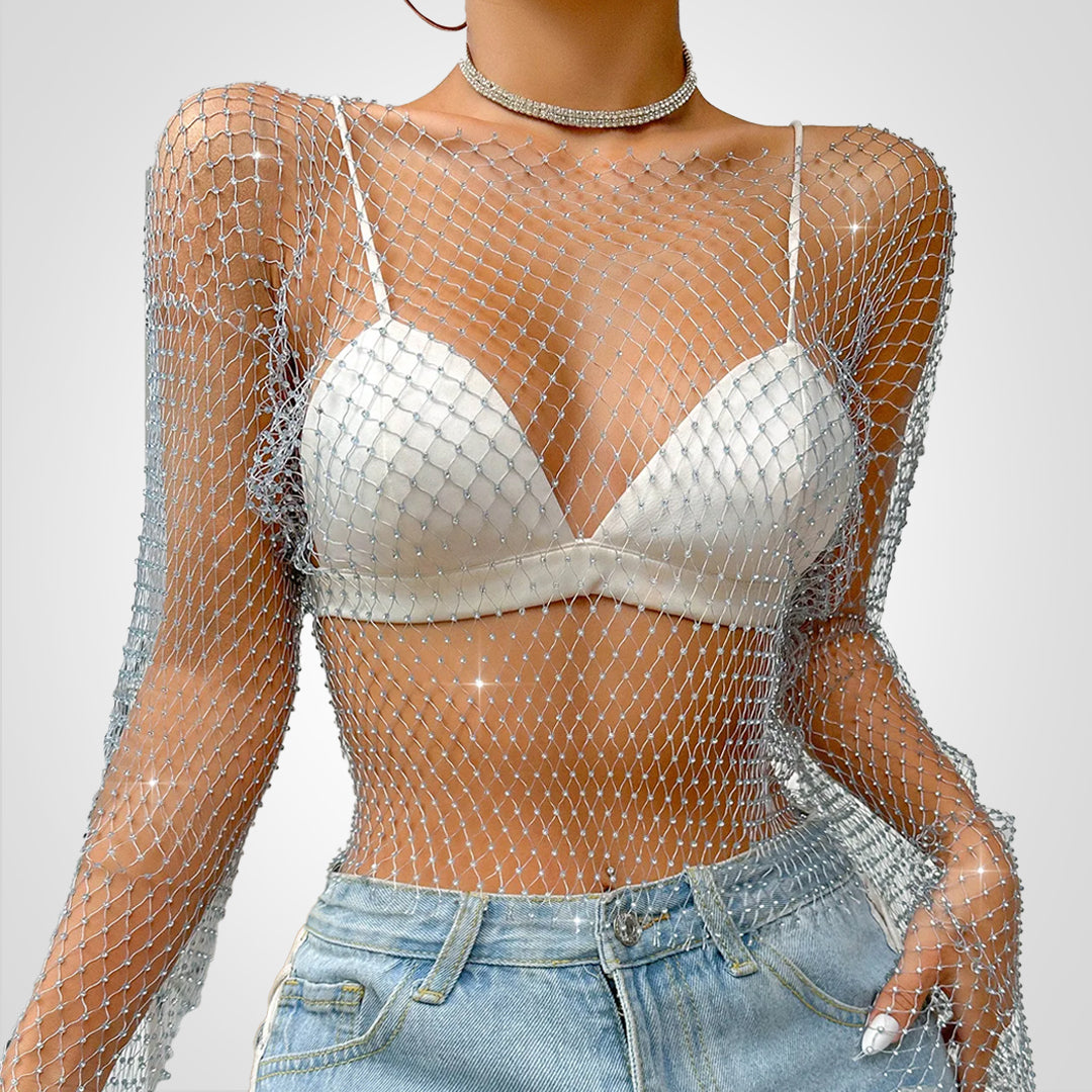 Levoire | Top Croppi Pailleté Argent