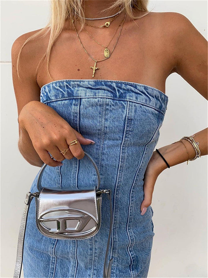 Levoire | Robe Femme Sans Bretelles Cool Avec Look Jean