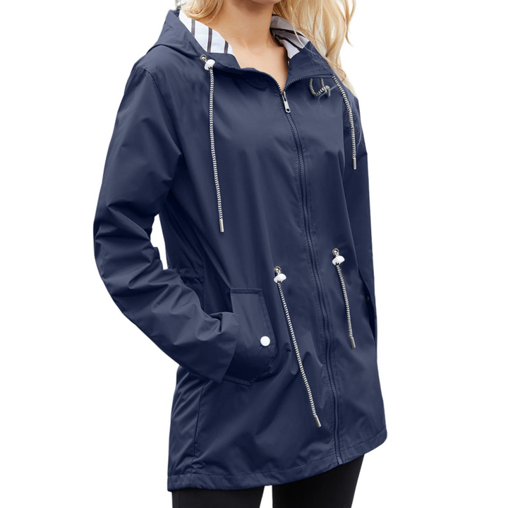 Levoire | Style Noir Imperméable Confortable Long Manteau D'Été Bleu