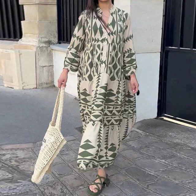 Levoire | Robe Maxi D'Été À Motif Floral Vert