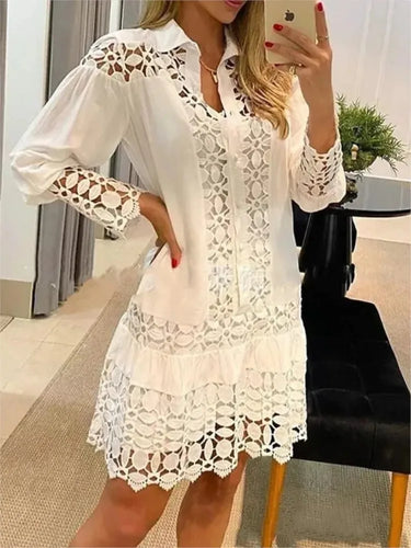 Levoire | Robe En Dentelle Élégante À Manches Longues Pour Femmes