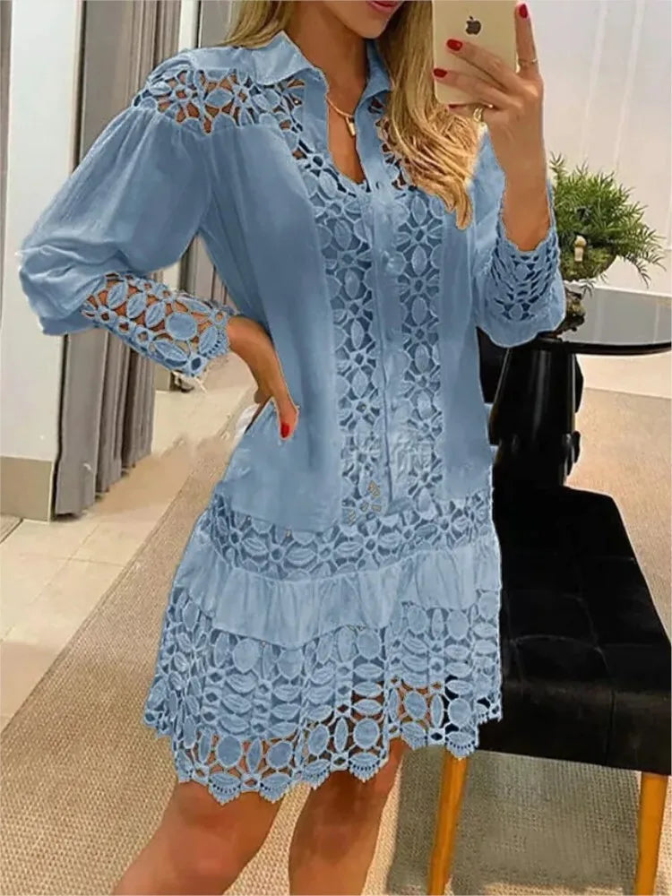 Levoire | Robe Longue Élégante Classique Bleu S