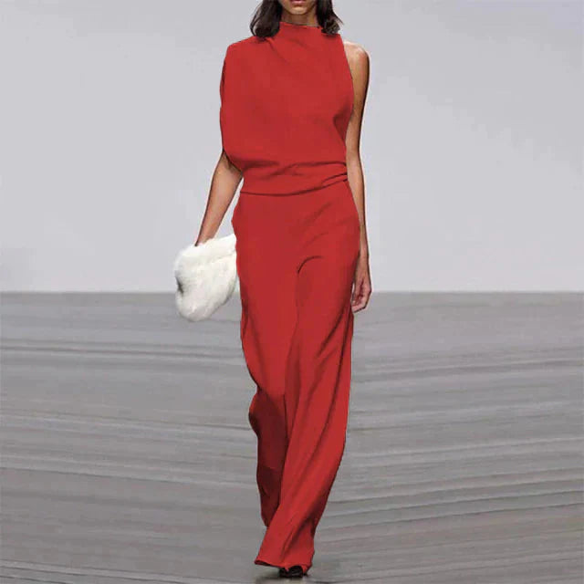 Levoire | Sans Manches Pantalons Larges Élégant Combinaison Mode Femme Rot