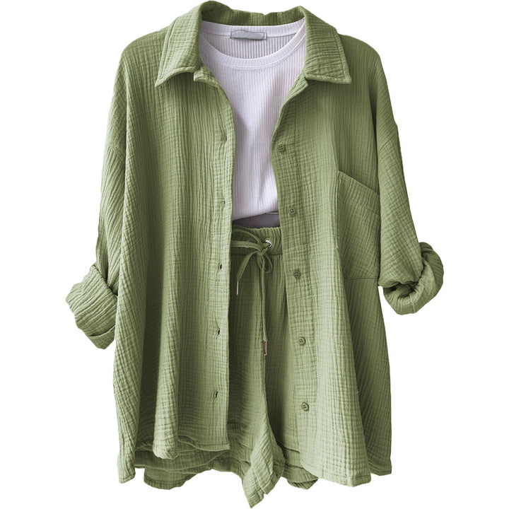 Levoire | 2 Pcs Ensemble En Coton Femmes Vert clair (Presque épuisé)