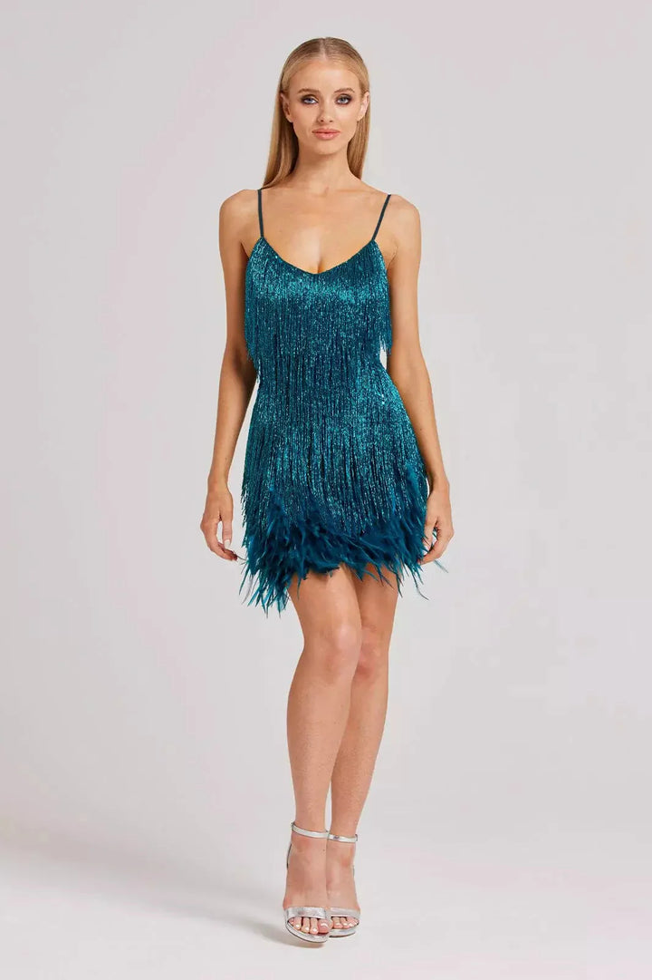 Levoire | Robe De Fête Donne Du Peps À Ta Tenue Avec Cette Mini Robe À Sequins Sarcelle