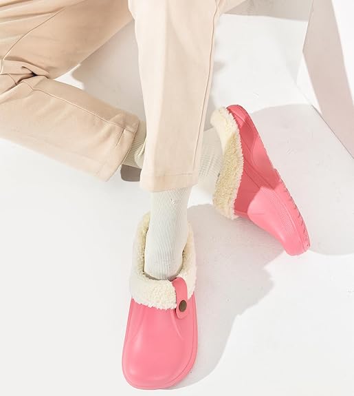 Levoire | Clogs Ergonomiques Chauds Et Stylés Avec Fleece Pour Les Jours Froids Rose bébé