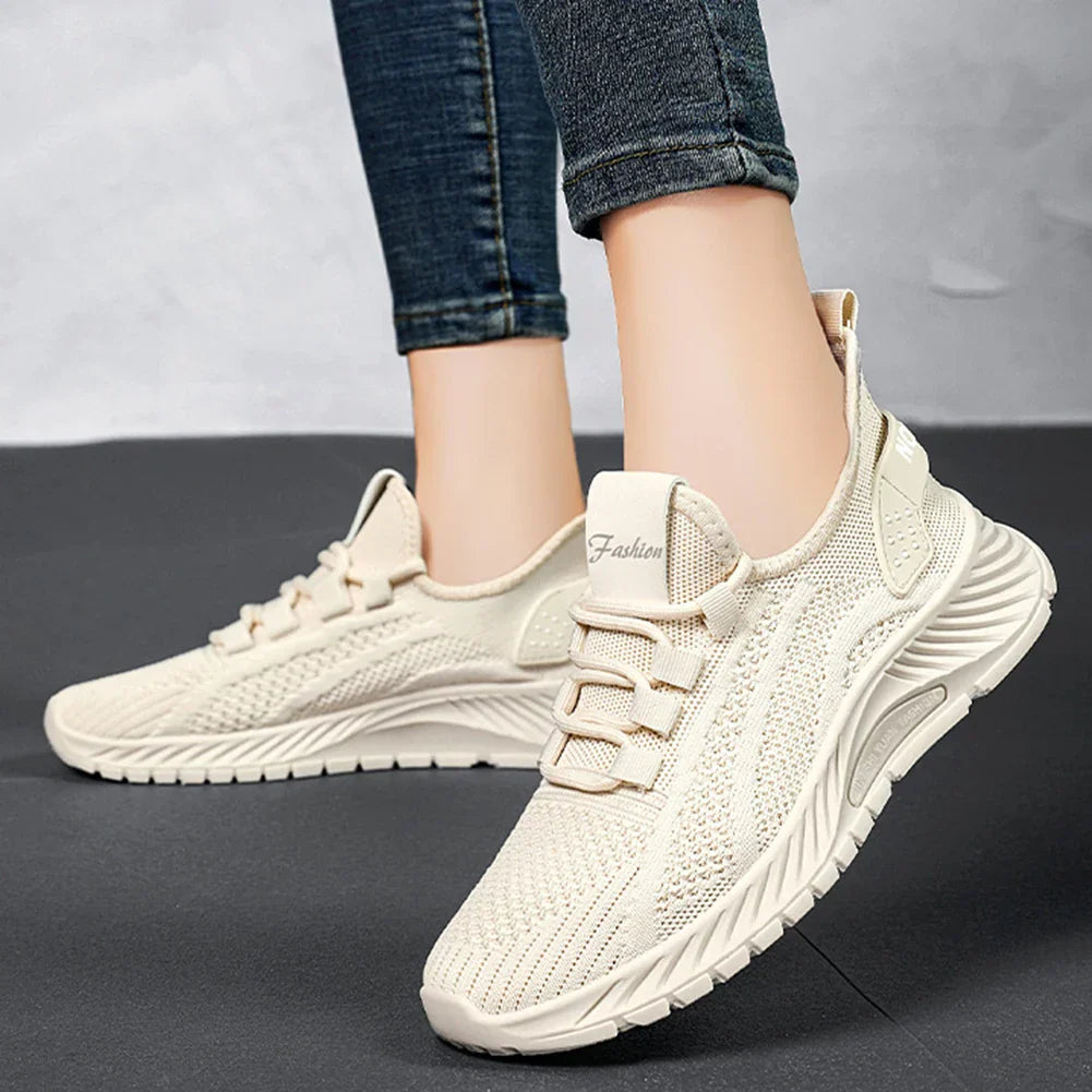 Levoire | Baskets Femme Stylées Avec Plateforme Beige