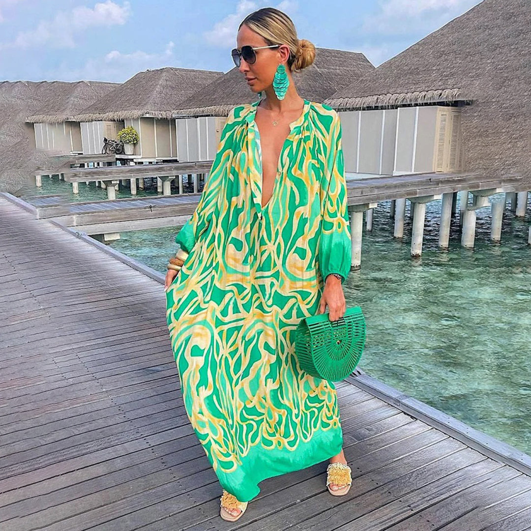 Levoire | Élégante Robe Boho Vert