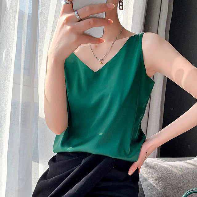 Levoire | Chemisier Satiné Pour Femmes Vert