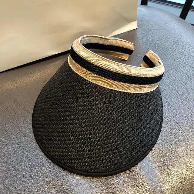 Levoire | Chapeau de paille avec Style Élégant et Protection Solaire pour Femmes Noir 56-60CM