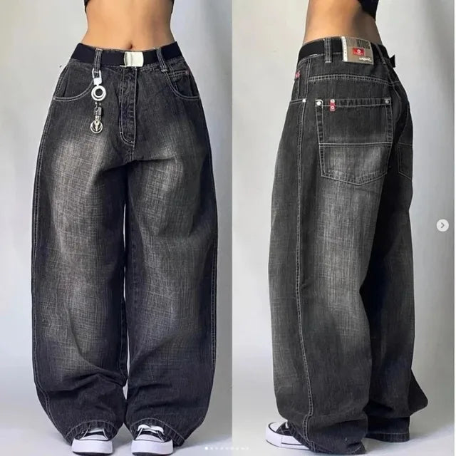 Levoire | Unisex Retro Baggy Cargo Jeans Noir