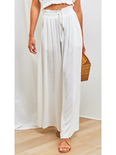 Levoire | Pantalon Décontracté À Jambe Large Blanc