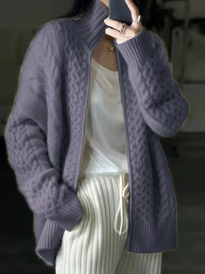 Levoire | Veste À Zip Décontractée En Tricot Pour Femmes Gris